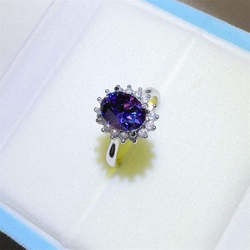 2 Carat 925 Sterling Silver Oval Moissanite Ring - Trendsi - Flyclothing LLC