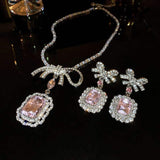 Alloy Crystal Geometric Dangle Earrings - Trendsi - Flyclothing LLC