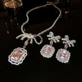 Alloy Crystal Geometric Dangle Earrings - Trendsi - Flyclothing LLC