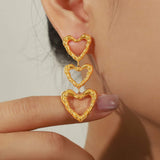 Titanium Steel Heart Earrings - Trendsi - Flyclothing LLC