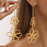 Alloy Flower Dangle Earrings - Trendsi - Flyclothing LLC