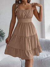 Smocked Back Tiered Cami Dress - Trendsi - Flyclothing LLC