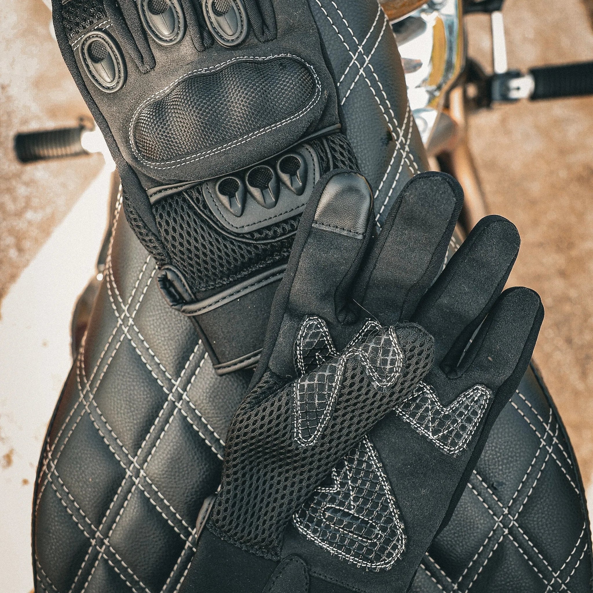 Mens Full Finger Gloves - Unik Just for Bikers - Flyclothing LLC