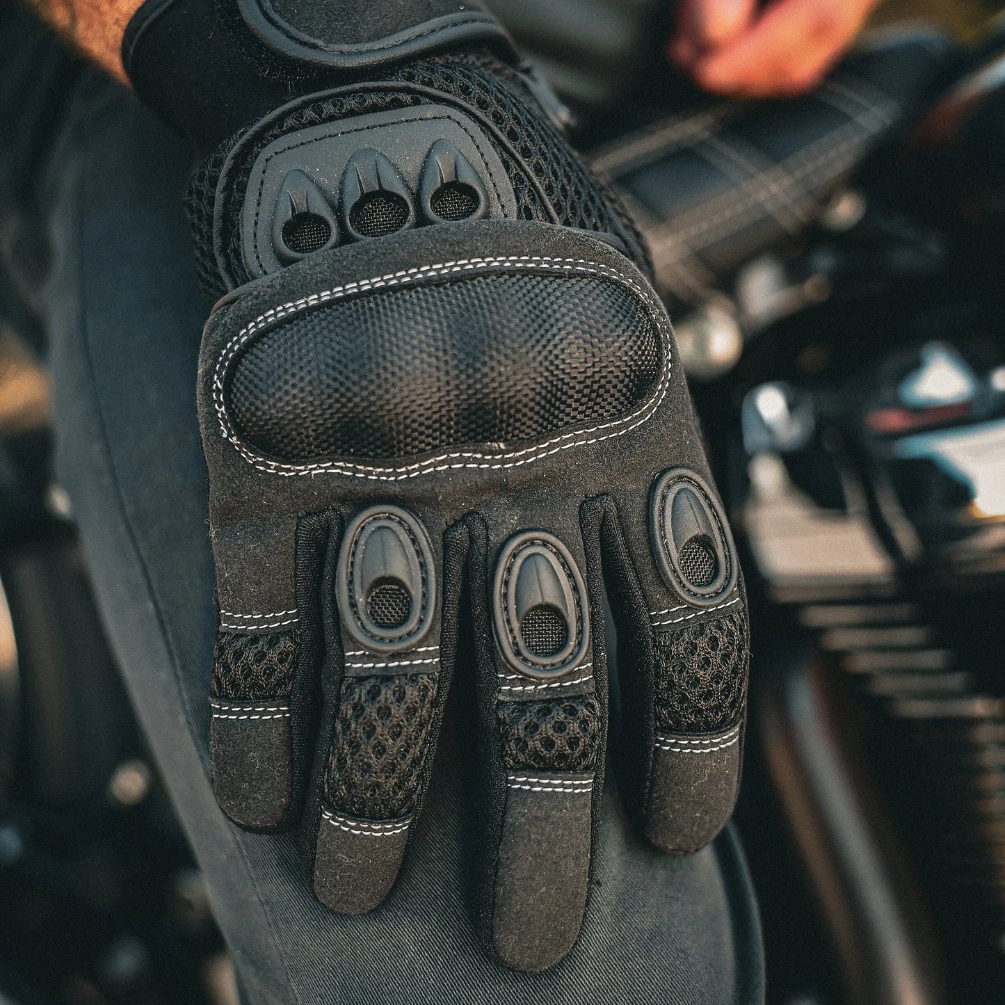 Mens Full Finger Gloves - Unik Just for Bikers - Flyclothing LLC
