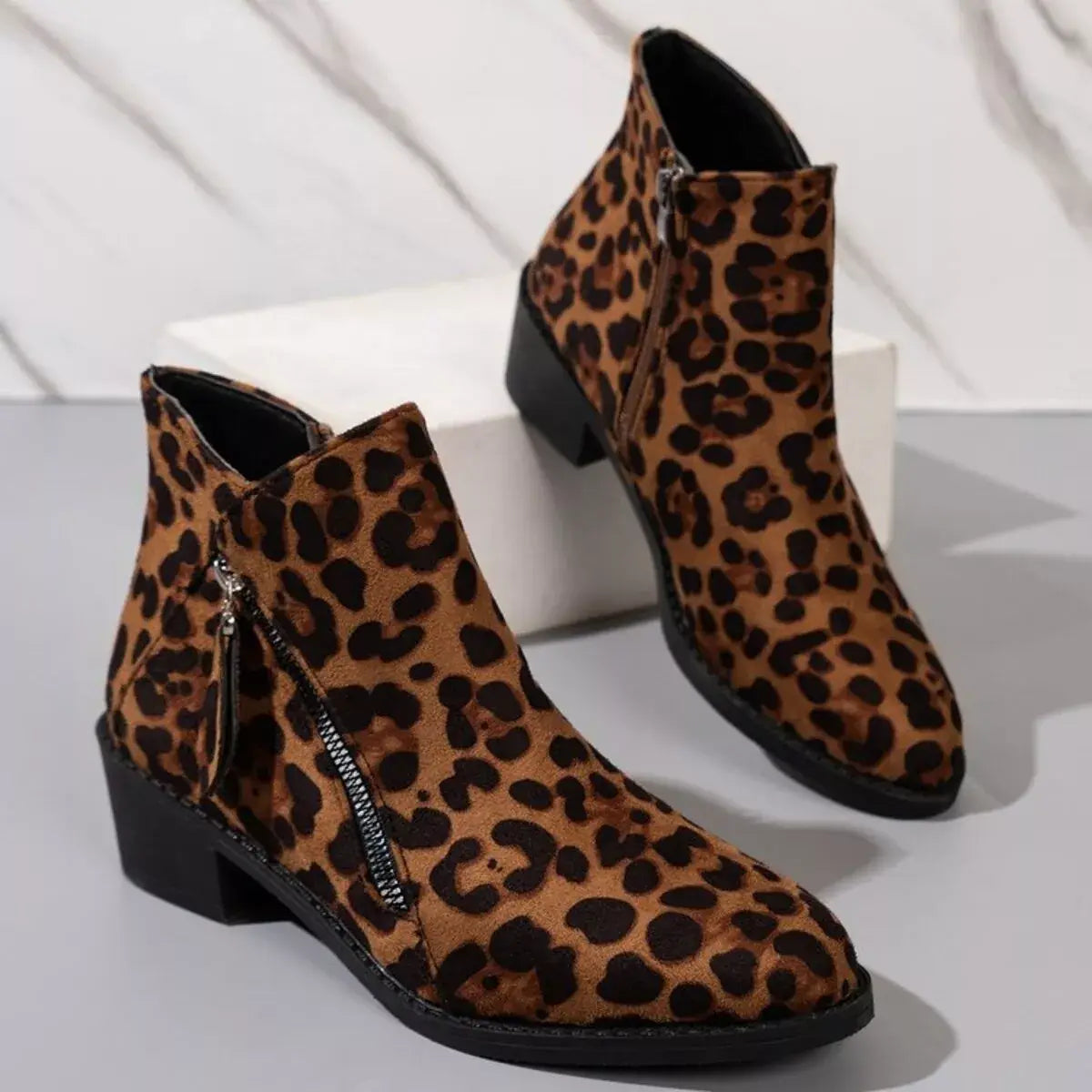 Point Toe Block Heels Boots - Trendsi - Flyclothing LLC