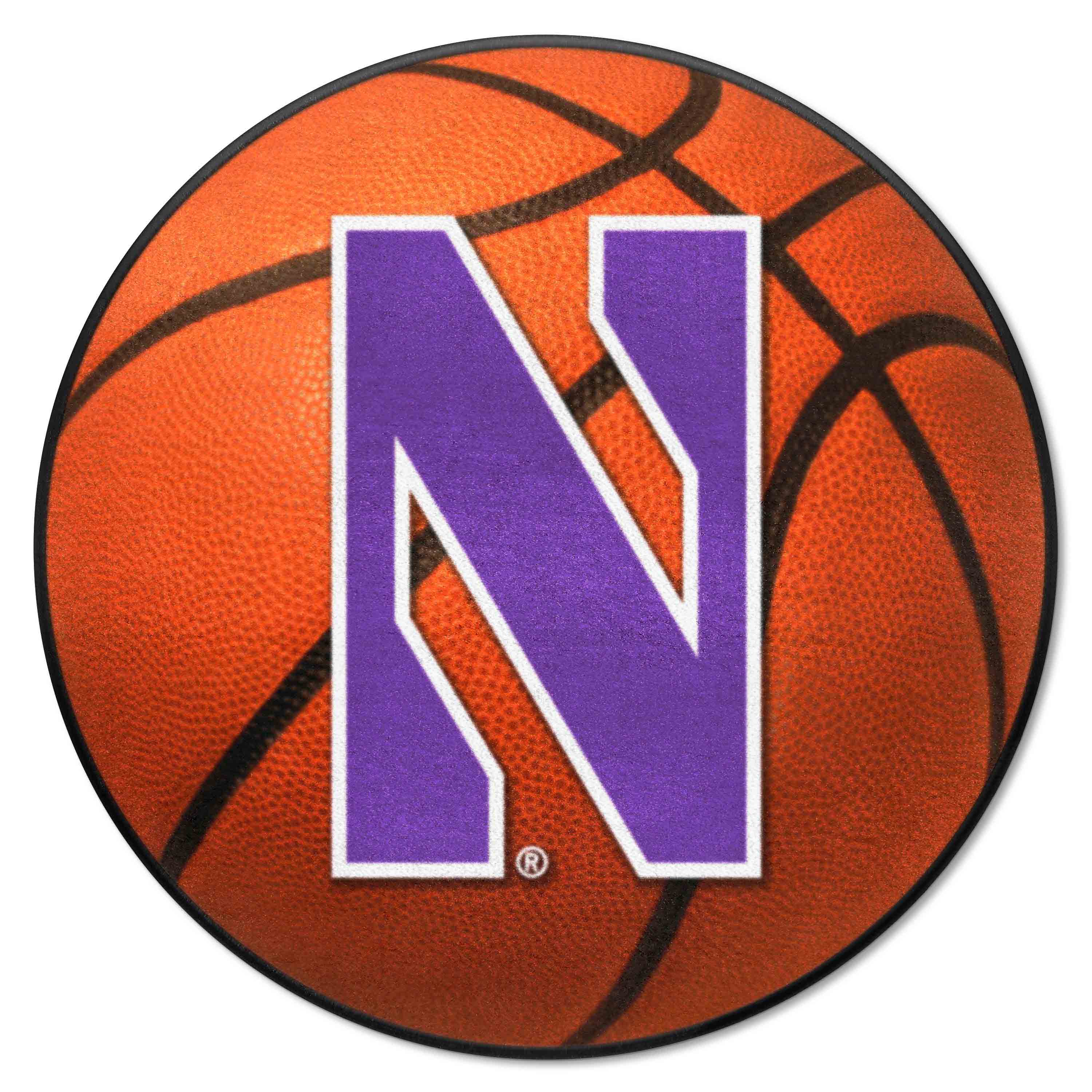 Northwestern Wildcats Basketball Rug - 27in. Diameter - Northwestern