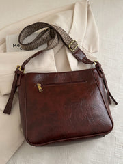 PU Leather Adjustable Strap Crossbody Bag with Pouch - Trendsi