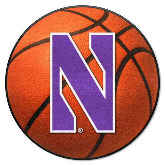 Northwestern Wildcats Basketball Rug - 27in. Diameter - Northwestern