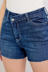 Judy Blue Full Size High Waist Criss-Cross Waistband Denim Shorts Plus Size - Trendsi - Flyclothing LLC