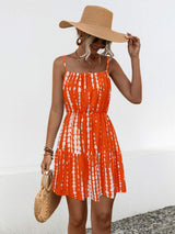 Ruffle Hem Printed Mini Cami Dress - Trendsi - Flyclothing LLC