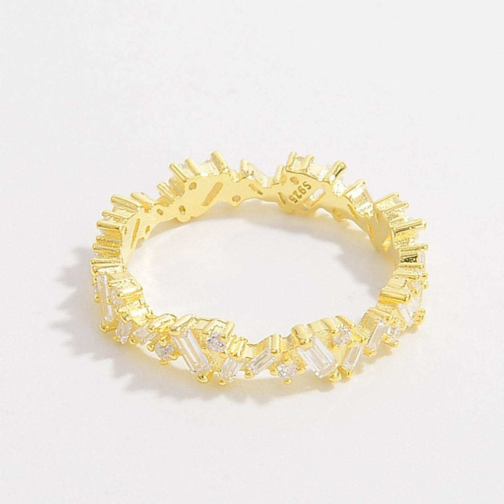 925 Sterling Silver Inlaid Zircon Ring - Trendsi - Flyclothing LLC