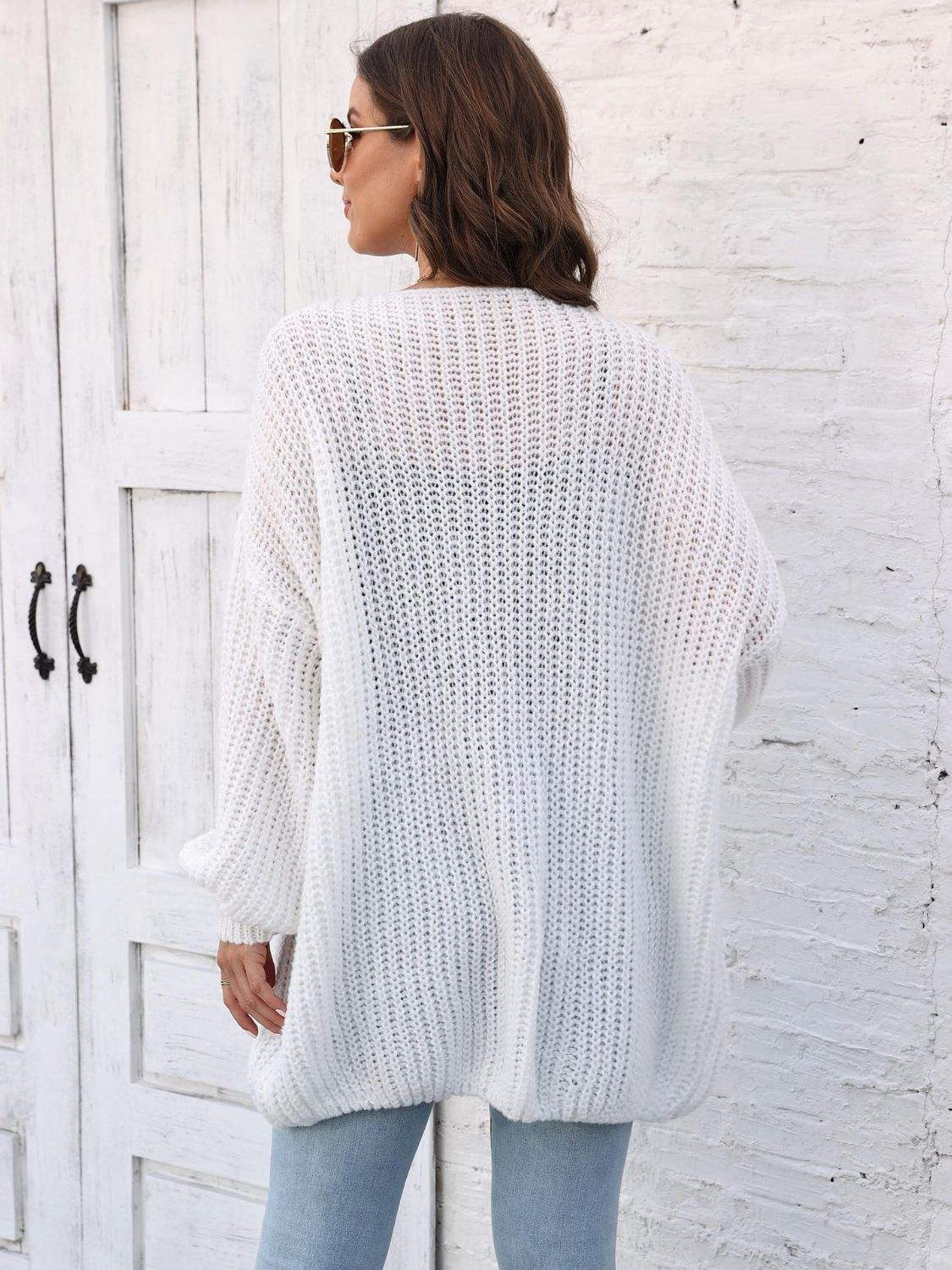 Open Front Long Sleeve Cardigan - Trendsi - Flyclothing LLC