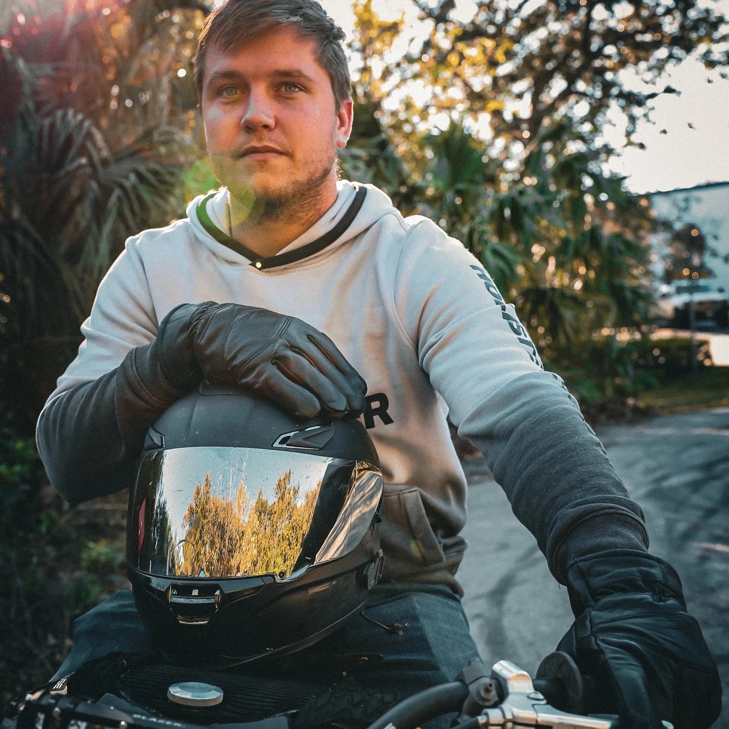 SteadyGrip - Men's Leather Motorcycle Gloves