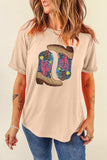 Sequin Round Neck Short Sleeve T-Shirt - Trendsi - Flyclothing LLC