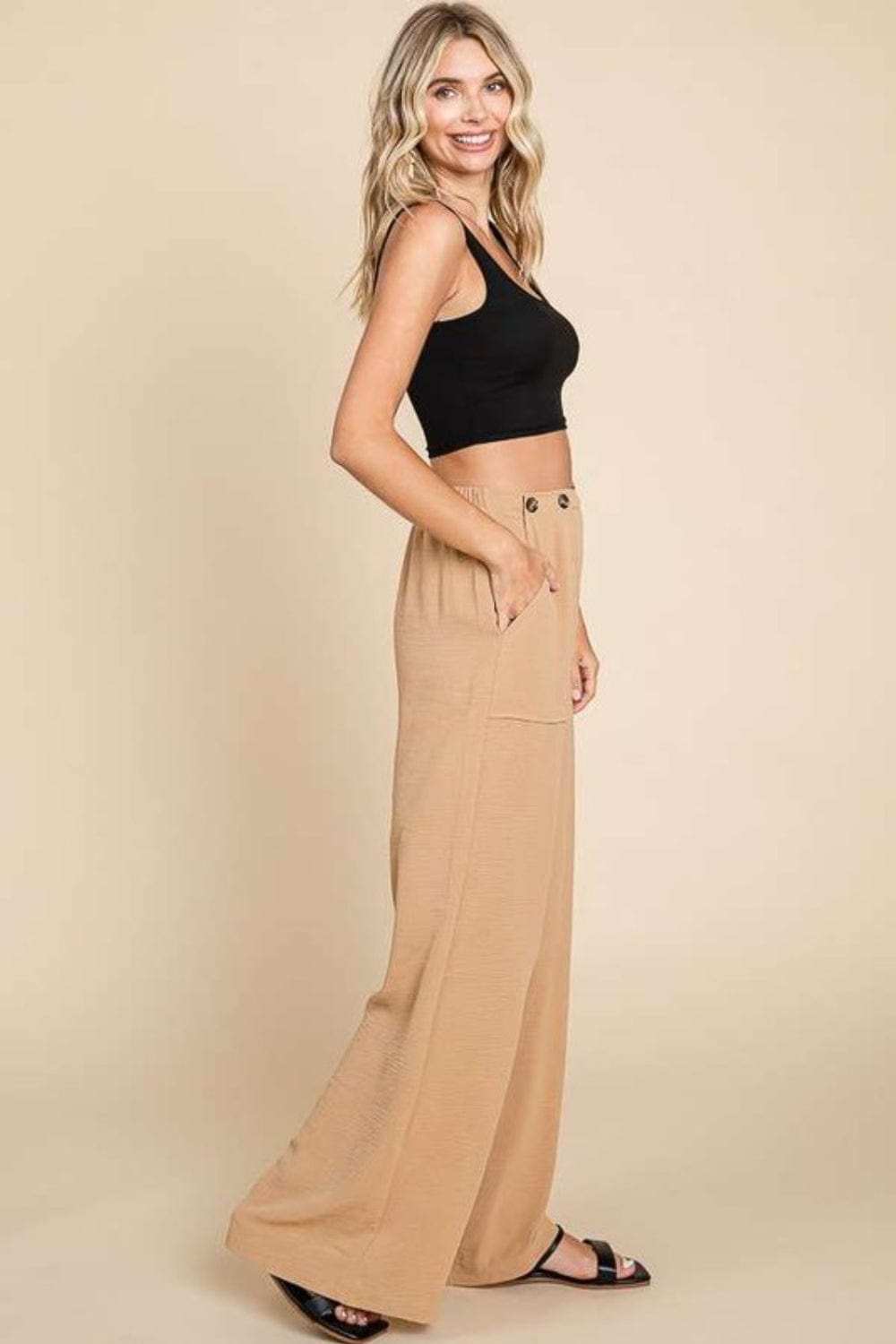 Culture Code Full Size High Waist Wide Leg Cargo Pants - Trendsi - Flyclothing LLC