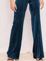 Full Size Velvet Wide Leg Pants Plus Size - Trendsi - Flyclothing LLC