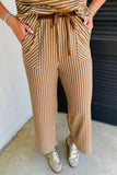 Striped Casual Short Sleeve Top and Pants Two-Piece Set - Trendsi - Flyclothing LLC