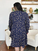 Double Take Full Size Printed Ruffle Hem Long Sleeve Tiered Dress - Trendsi - Flyclothing LLC