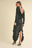 Mable Backless Asymmetric Ruffle Hem Dress - Trendsi - Flyclothing LLC