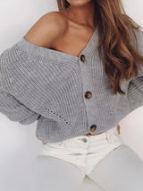 Full Size Chunky Knit Button-Down Cardigan Plus Size - Trendsi - Flyclothing LLC