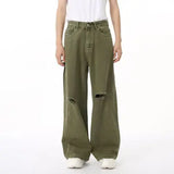 Distressed Wide Leg Jeans with Pockets - Trendsi - Flyclothing LLC