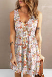 Sunflower Print Button Down Sleeveless Dress - Trendsi - Flyclothing LLC