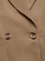 Lapel Collar Leopard Cuff Long Sleeve Blazer - Trendsi - Flyclothing LLC