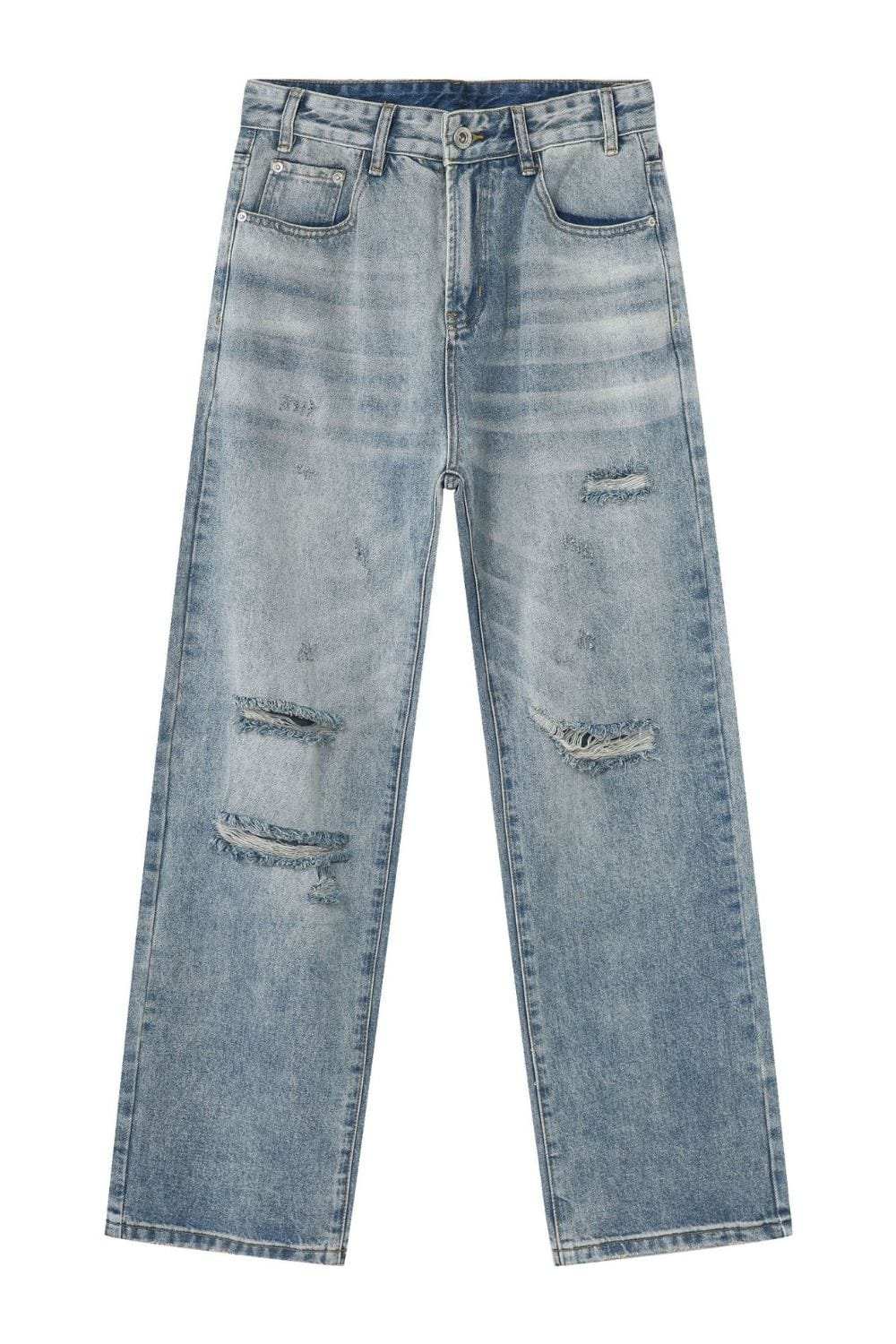 Men's Distressed Jeans with Pockets - Trendsi - Flyclothing LLC