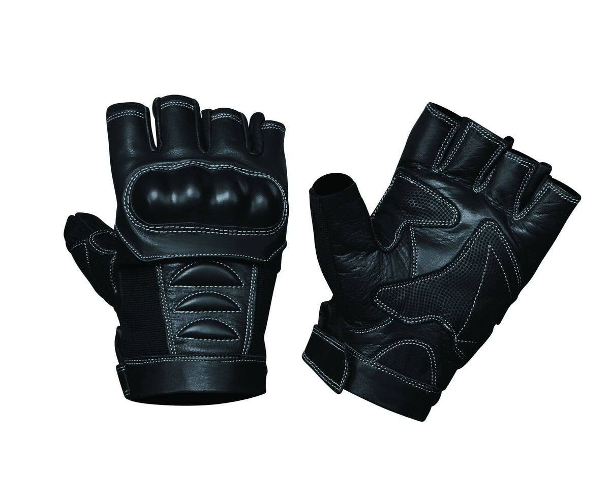 Openhand - Men's Leather Motorcycle Fingerless Gloves - Unik Just for Bikers - Flyclothing LLC