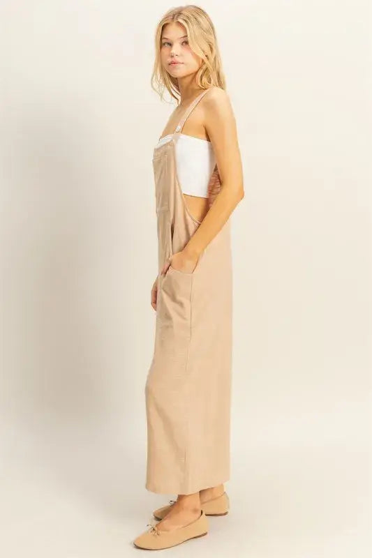 HYFVE Textured Wide Leg Overall - Trendsi - Flyclothing LLC