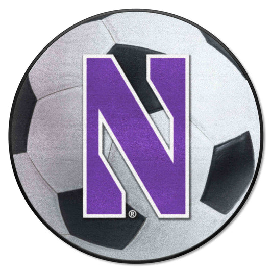 Northwestern Wildcats Soccer Ball Rug - 27in. Diameter - Northwestern