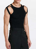 Men's Full Size Cutout Round Neck Tank Plus Size - Trendsi - Flyclothing LLC