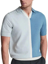 Men's Plus Size Two-Tone Short Sleeve Polo - Trendsi - Flyclothing LLC