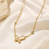 18K Gold-Plated Butterfly Necklace - Trendsi - Flyclothing LLC