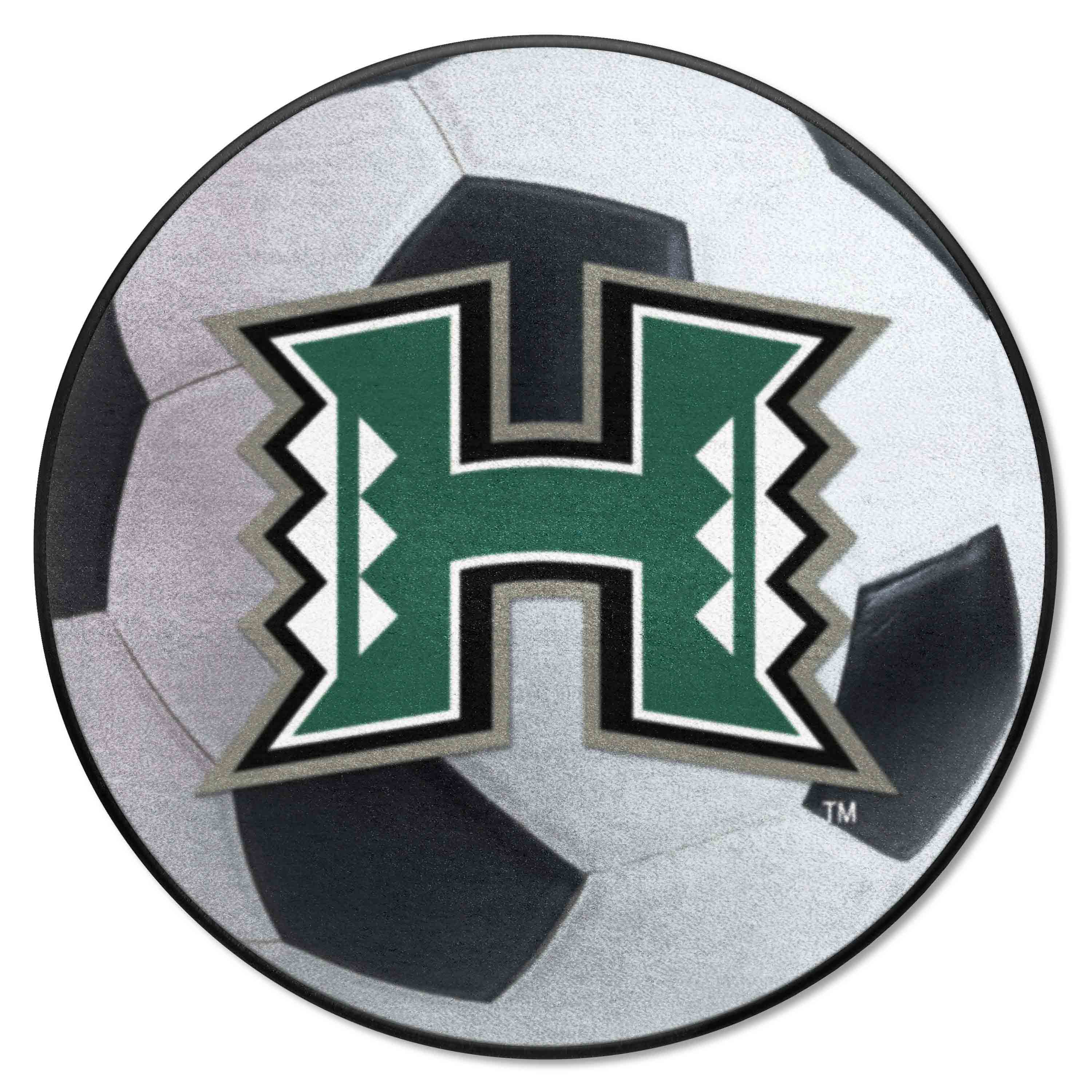 Hawaii Rainbows Soccer Ball Rug - 27in. Diameter - Hawaii