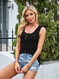 Scoop Neck Wide Strap Tank - Trendsi - Flyclothing LLC