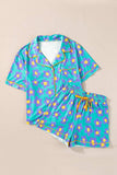 Pocketed Flower Half Sleeve Top and Shorts Lounge Set - Trendsi - Flyclothing LLC