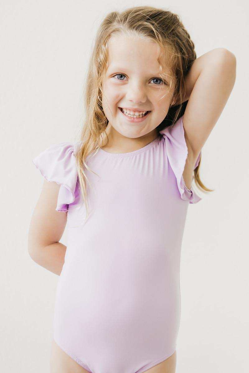 Lavender S/S Flutter Sleeve Leotard - Mila & Rose ® - Flyclothing LLC