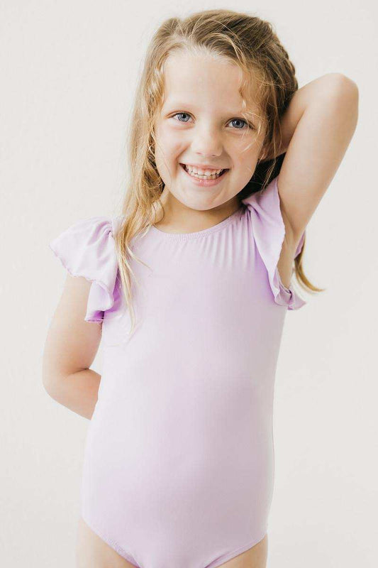 Lavender S/S Flutter Sleeve Leotard - Mila & Rose ® - Flyclothing LLC