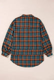 Plaid Collared Neck Long Sleeve Shirt - Trendsi - Flyclothing LLC