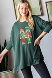 Heimish Sequin Nutcracker Long Sleeve Ribbed Top - Trendsi