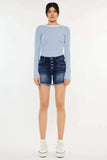 Kancan Mid Rise Button Fly Denim Shorts - Trendsi - Flyclothing LLC