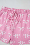 Bowknot Printed Notched T-Shirt and Shorts Set - Trendsi - Flyclothing LLC