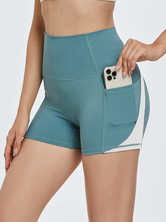 High Waist Active Shorts - Trendsi - Flyclothing LLC