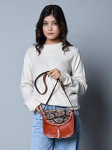 Astounding Ajrakh Ethnic Satchel - Classy Leather Bags - Flyclothing LLC
