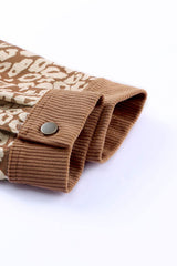 Leopard Button Up Drop Shoulder Jacket - Trendsi - Flyclothing LLC