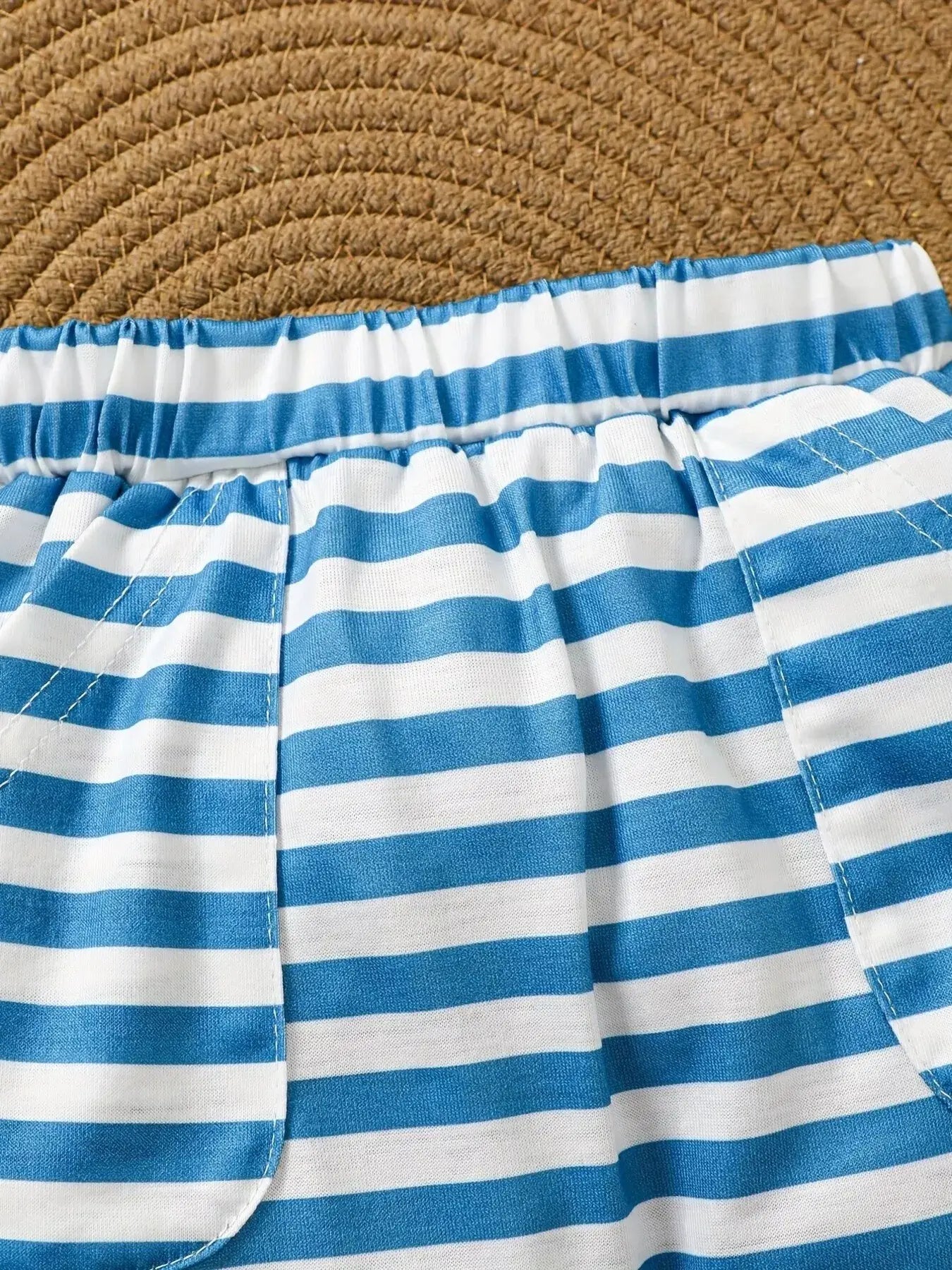 Children's Dinosaur Print Tee & Striped Shorts Set - Trendsi - Flyclothing LLC