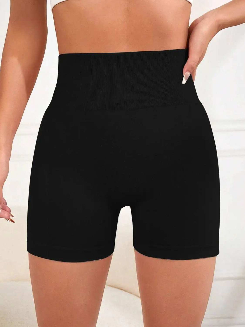 High Waist Active Shorts - Trendsi - Flyclothing LLC