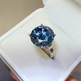 10 Carat 925 Sterling Silver Moissanite Ring - Trendsi