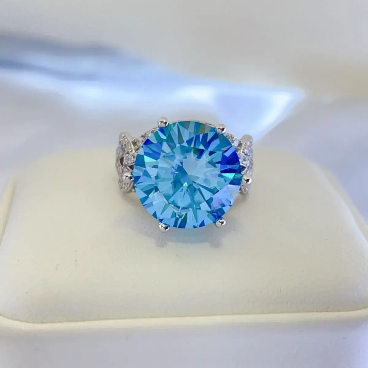 10 Carat Moissanite 925 Sterling Silver Ring - Trendsi - Flyclothing LLC